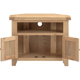 Seconique Windsor 2 Door Natural Oak Corner TV Unit - Size: 65 x 80 x 40cm - Wilko - thumbnail 5