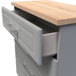 Crowndale Kent 4 Drawer Dusk Grey and Bardolino Oak Chest of Drawers Ready Assembled - Dusk Grey & Bardolino Oak - Wilko - thumbnail 7