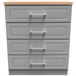 Crowndale Kent 4 Drawer Dusk Grey and Bardolino Oak Chest of Drawers Ready Assembled - Dusk Grey & Bardolino Oak - Wilko - thumbnail 3