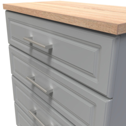 Crowndale Kent 4 Drawer Dusk Grey and Bardolino Oak Chest of Drawers Ready Assembled - Dusk Grey & Bardolino Oak - Wilko - thumbnail 6