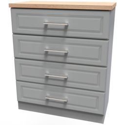 Crowndale Kent 4 Drawer Dusk Grey and Bardolino Oak Chest of Drawers Ready Assembled - Dusk Grey & Bardolino Oak - Wilko - thumbnail 5