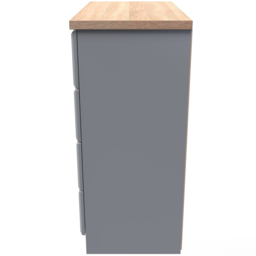 Crowndale Kent 4 Drawer Dusk Grey and Bardolino Oak Chest of Drawers Ready Assembled - Dusk Grey & Bardolino Oak - Wilko - thumbnail 4