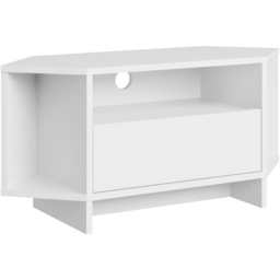 Decortie Viva 3 Shelf Single Cabinet White Finish Modern Corner TV Stand - Size: 45.3 x 95.7 x 35.4cm - Wilko - thumbnail 3