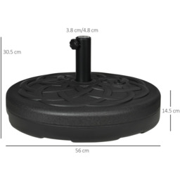 Outsunny Parasol Base Weight Holder - Size: 15 x 57 x 62cm - Black - Wilko - thumbnail 6