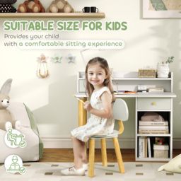 AIYAPLAY Green Kids Desk and Chair Set - Size: 73 x 48 x 85cm - Wilko - thumbnail 7