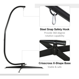 Outsunny Black Hanging Swing Chair Stand - Size: 1 Seater - Wilko - thumbnail 6