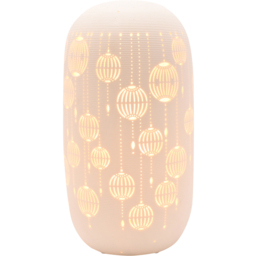 The Seasonal Gift Co. White Porcelain Christmas Bauble Lamp - Size: 27 x 14 x 14cm - Wilko