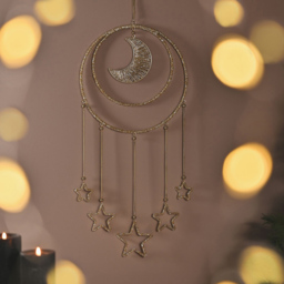 The Christmas Gift Co Moon and Stars Hanging Decoration - Size: 77 x 1 x 32cm - Gold - The Christmas Gift Co. - Wilko - thumbnail 3