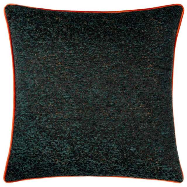 Paoletti Galaxy Emerald Chenille Piped Cushion - Size: 50 x 50 cm - Green - Wilko - image 1