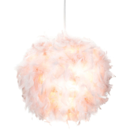 Happy Homewares Small Pink Feather Decorated Pendant Shade - Size: 20 x 25 x 25cm - Wilko - thumbnail 5