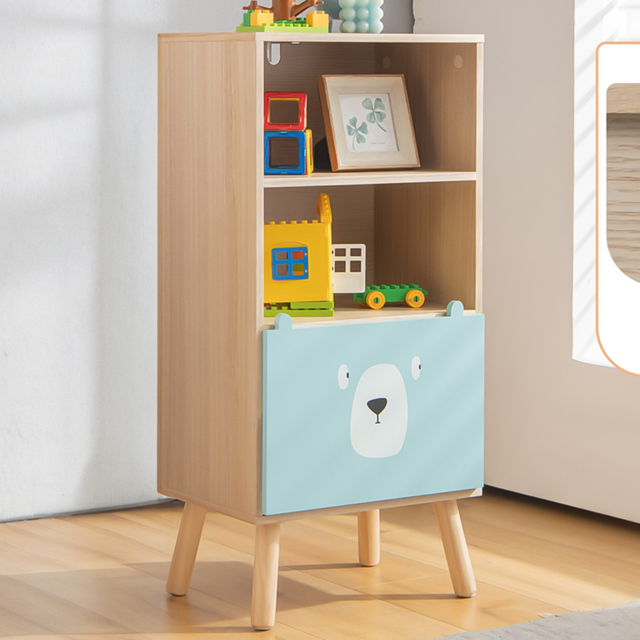 Costway Single Drawer 2 Shelf Natural Kids Storage Unit - Size: 79 x 37 x 15cm - Cream - Wilko - image 1