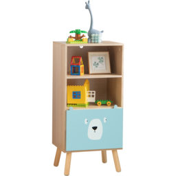 Costway Single Drawer 2 Shelf Natural Kids Storage Unit - Size: 79 x 37 x 15cm - Cream - Wilko - thumbnail 3