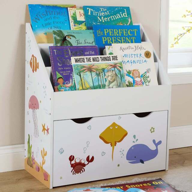 Home Source Anya 3 Drawer Single Shelf Multicolour Sealife Animal Kids Bookcase - White - Wilko - image 1