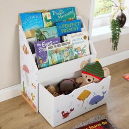 Home Source Anya 3 Drawer Single Shelf Multicolour Sealife Animal Kids Bookcase - White - Wilko - thumbnail 4