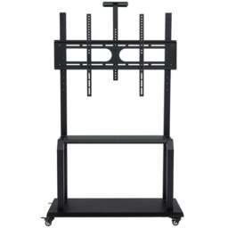 Costway Mobile TV Stand Rolling Cart with Camera and AV Shelf - Size: 162.2 x 64 x 10.7cm - Black - Wilko - thumbnail 1