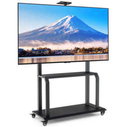 Costway Mobile TV Stand Rolling Cart with Camera and AV Shelf - Size: 162.2 x 64 x 10.7cm - Black - Wilko - thumbnail 4