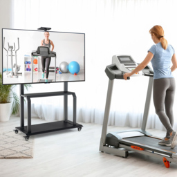 Costway Mobile TV Stand Rolling Cart with Camera and AV Shelf - Size: 162.2 x 64 x 10.7cm - Black - Wilko - thumbnail 3