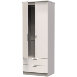 Crowndale Camden 2 Door 2 Drawer Kashmir Gloss Wardrobe Ready Assembled - Kashmir Gloss & Kashmir - Wilko - thumbnail 5