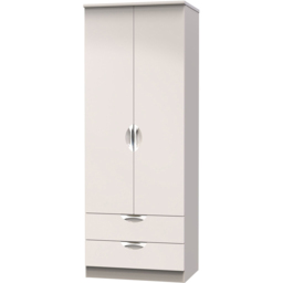 Crowndale Camden 2 Door 2 Drawer Kashmir Gloss Wardrobe Ready Assembled - Kashmir Gloss & Kashmir - Wilko - thumbnail 4