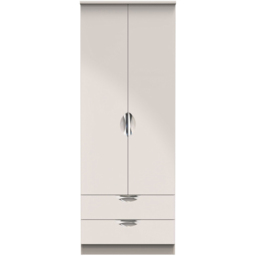 Crowndale Camden 2 Door 2 Drawer Kashmir Gloss Wardrobe Ready Assembled - Kashmir Gloss & Kashmir - Wilko - thumbnail 3