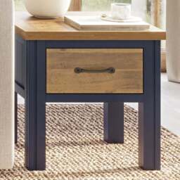 Baumhaus Splash of Blue Single Drawer Wooden Lamp Table - Wilko - thumbnail 1