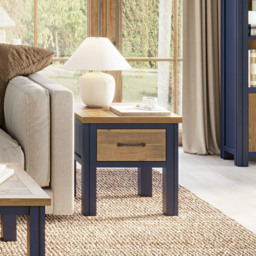 Baumhaus Splash of Blue Single Drawer Wooden Lamp Table - Wilko - thumbnail 6