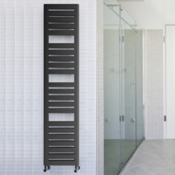 Terma Salisbury Metallic Black Heated Towel Rail 1316 BTU 1360 x 300mm - Size: 136 x 30 x 7.2cm - Wilko - thumbnail 3