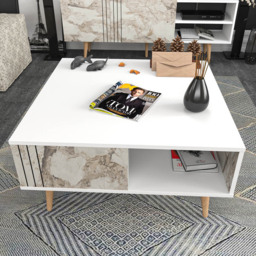 Decorotika Ronas Single Shelf White and Ephesus Square Coffee Table - Size: 46.5 x 89.6 x 89.6cm - Multi - Wilko - thumbnail 6