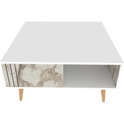 Decorotika Ronas Single Shelf White and Ephesus Square Coffee Table - Size: 46.5 x 89.6 x 89.6cm - Multi - Wilko - thumbnail 3