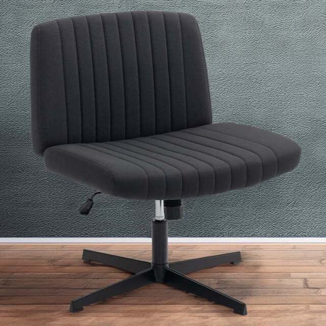 HOMCOM Black Linen Criss Cross Tilting Office Chair - Size: 86 x 61 x 64cm - Wilko - image 1