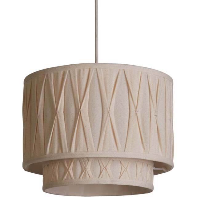 Lighting Collection Aurelia Cream Pinch Pleat Ceiling Shade - Size: 23 x 30 x 30cm - Wilko - image 1