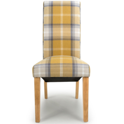 Karta Set of 2 Yellow Check Dining Chair - Wilko - thumbnail 3