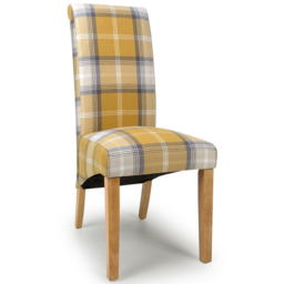 Karta Set of 2 Yellow Check Dining Chair - Wilko - thumbnail 4