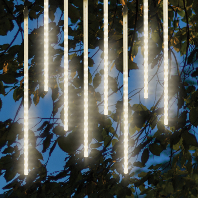 The Christmas Workshop 10 Pack 540 LED Warm White Meteor Shower Light - Wilko - image 1