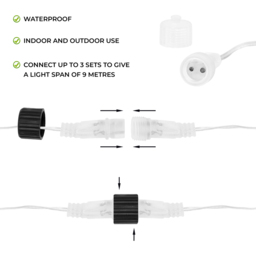 The Christmas Workshop 10 Pack 540 LED Warm White Meteor Shower Light - Wilko - thumbnail 7