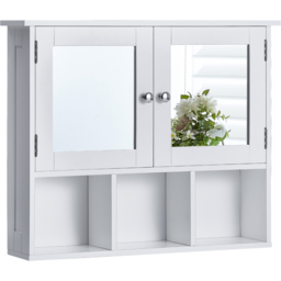 Lassic Bath Vida Priano White 2 Door Mirror Bathroom Cabinet - Size: 50 x 60 x 14cm - Wilko - thumbnail 3