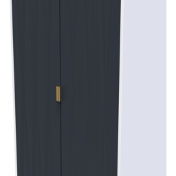 Crowndale Diamond Ready Assembled 2 Door Matt Indigo and White Tall Double Wardrobe - Wilko - thumbnail 7