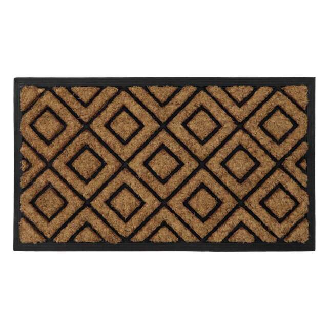 JVL Comfort Diamonds Tuffscrape Door Mat 40x70cm - Size: 40 x 70cm - Brown - JVL Homewares - Wilko - image 1