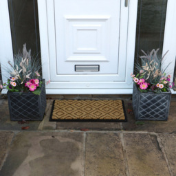 JVL Comfort Diamonds Tuffscrape Door Mat 40x70cm - Size: 40 x 70cm - Brown - JVL Homewares - Wilko - thumbnail 3