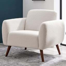 Furniturebox Terry White Boucle Armchair - Size: Single - Wilko - thumbnail 1
