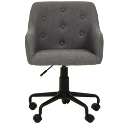 Interiors by Premier Brent Grey and Black Swivel Home Office Chair - Size: 52 x 56 x 88cm - Multi - Wilko - thumbnail 4