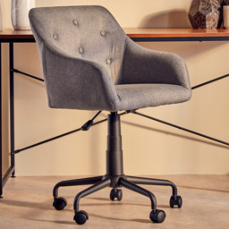 Interiors by Premier Brent Grey and Black Swivel Home Office Chair - Size: 52 x 56 x 88cm - Multi - Wilko