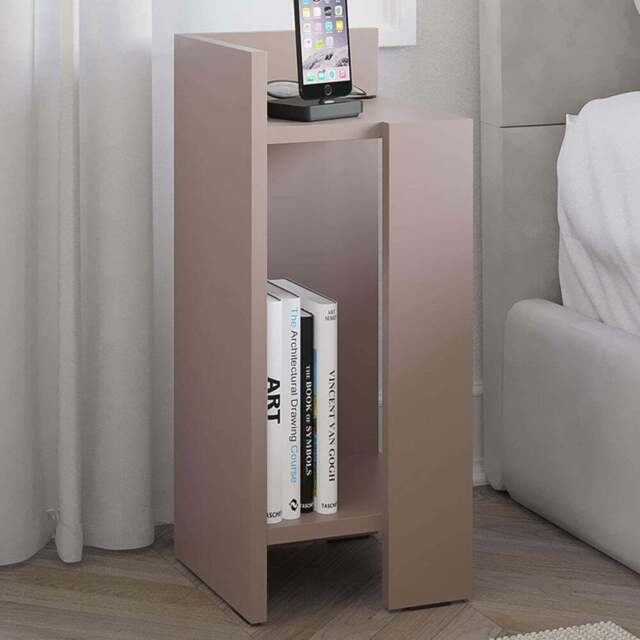 Decortie Elos 2 Shelf Mocha Grey Modern Left Module Bedside Table by ...