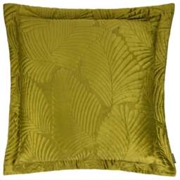 Paoletti Palmeria Moss Quilted Velvet Cushion - Size: 60 x 60 cm - Green - Wilko - thumbnail 1