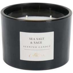 3 Wick Candle - Sea Salt and Sage - True Aroma - Wilko - thumbnail 4