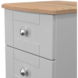 Crowndale Sussex 2 Drawer Grey Ash and Bardolino Oak Compact Bedside Cabinet Ready Assembled - Grey Ash & Bardolino Oak - Wilko - thumbnail 6