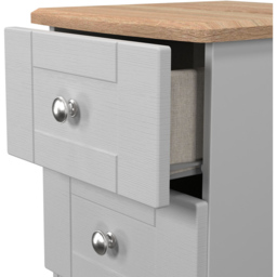 Crowndale Sussex 2 Drawer Grey Ash and Bardolino Oak Compact Bedside Cabinet Ready Assembled - Grey Ash & Bardolino Oak - Wilko - thumbnail 7