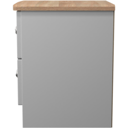 Crowndale Sussex 2 Drawer Grey Ash and Bardolino Oak Compact Bedside Cabinet Ready Assembled - Grey Ash & Bardolino Oak - Wilko - thumbnail 5