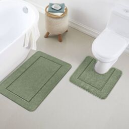 Chelsea 2 Piece Bath Mat Set - Sage - Wilko - thumbnail 4