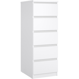 Florence 5 Drawer White High Gloss Narrow Chest of Drawers - Furniture to Go - Wilko - thumbnail 3